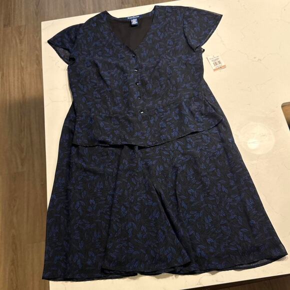 Vintage navy blue floral print - Picture 1 of 6